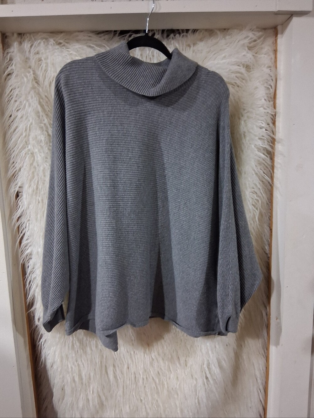 Old Navy Gray Ribbed Funnelneck Pullover